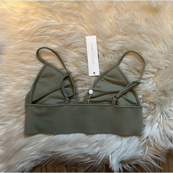 JONATHAN SIMKHAI Juliette Waffle Bralette In Willow - Picture 4 of 5